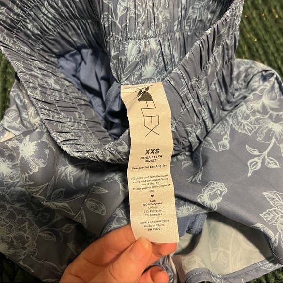 POPFLEX Dusty Blue Rose Sprint Shorts - XXS - Picture 3 of 3